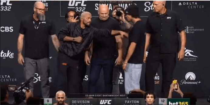 UFC 332: Deiveson Figueiredo Shoves Payton Talbott at Pre-Fight Faceoff cover image